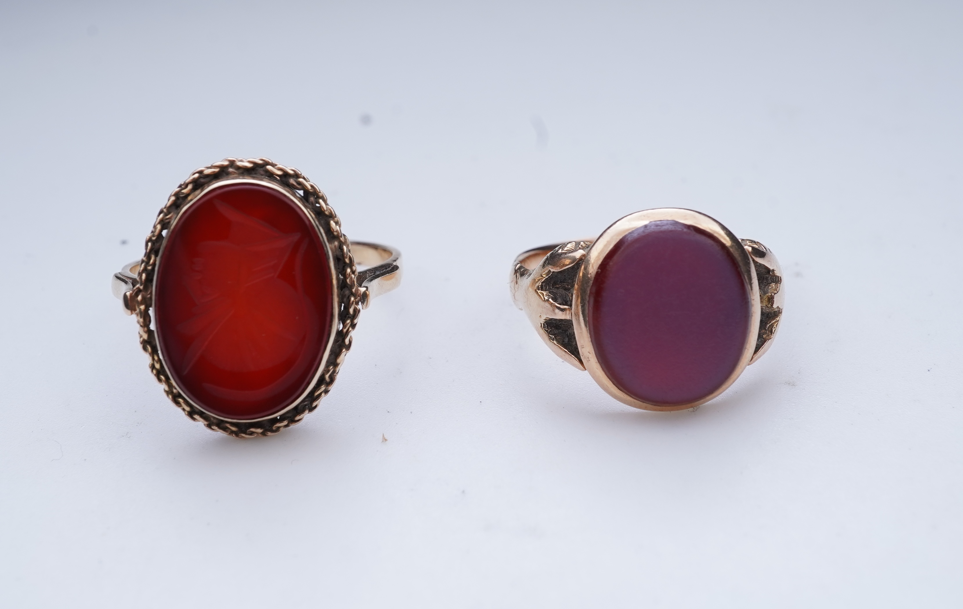 Two hardstone rings